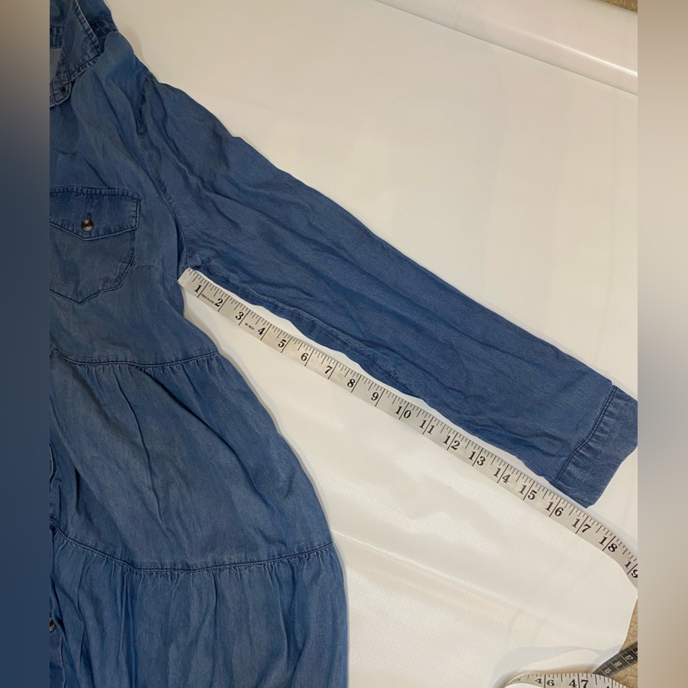 Maternity tencel blue long sleeve dress new with tags size small - Picture 8 of 9
